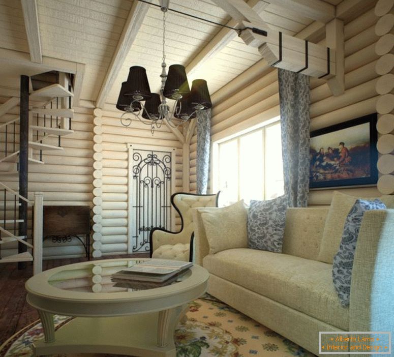 Интериорен дизайн в дървена къща