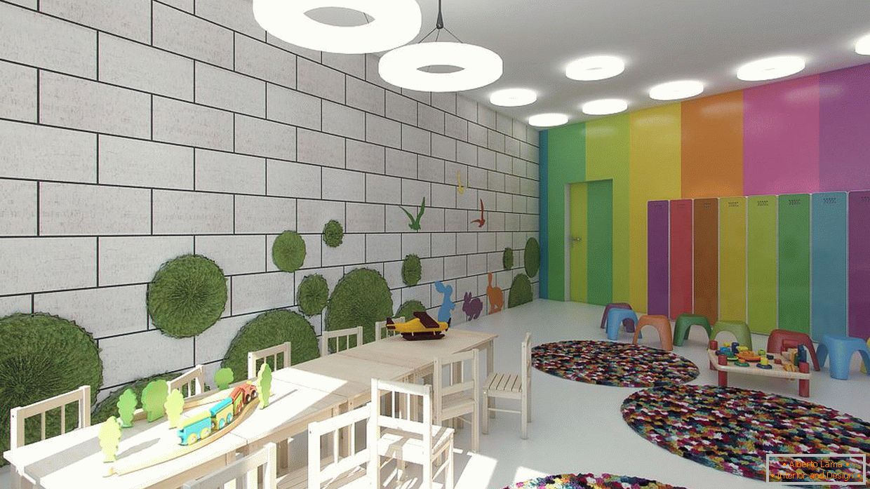 Ярки цветове във вътрешността на детската градина