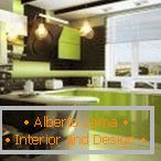 Светли зелени кухненски мебели