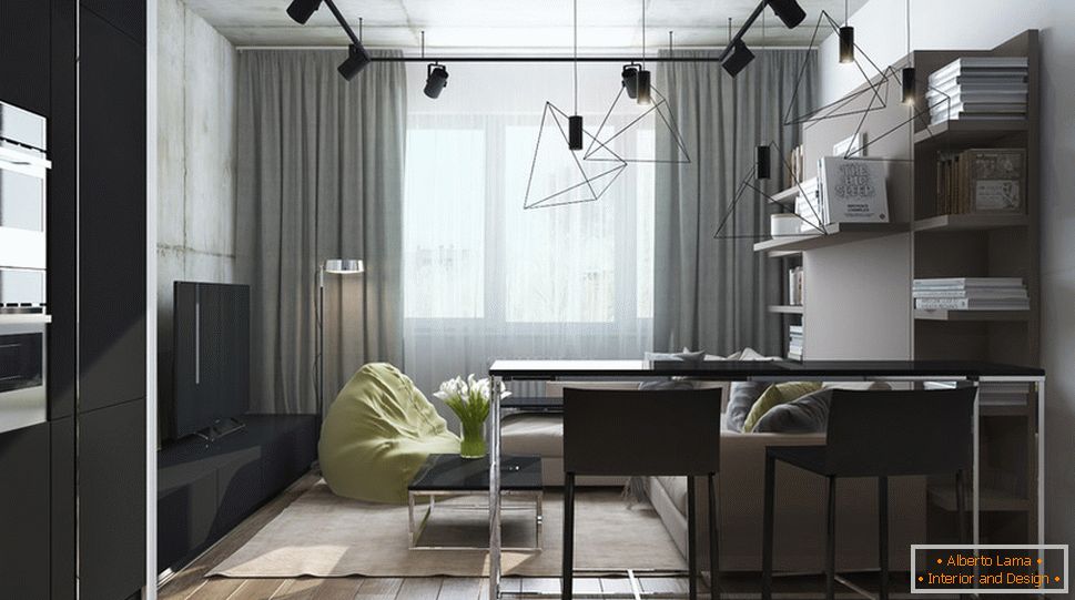 Интериорен дизайн на малък апартамент в сиви тонове