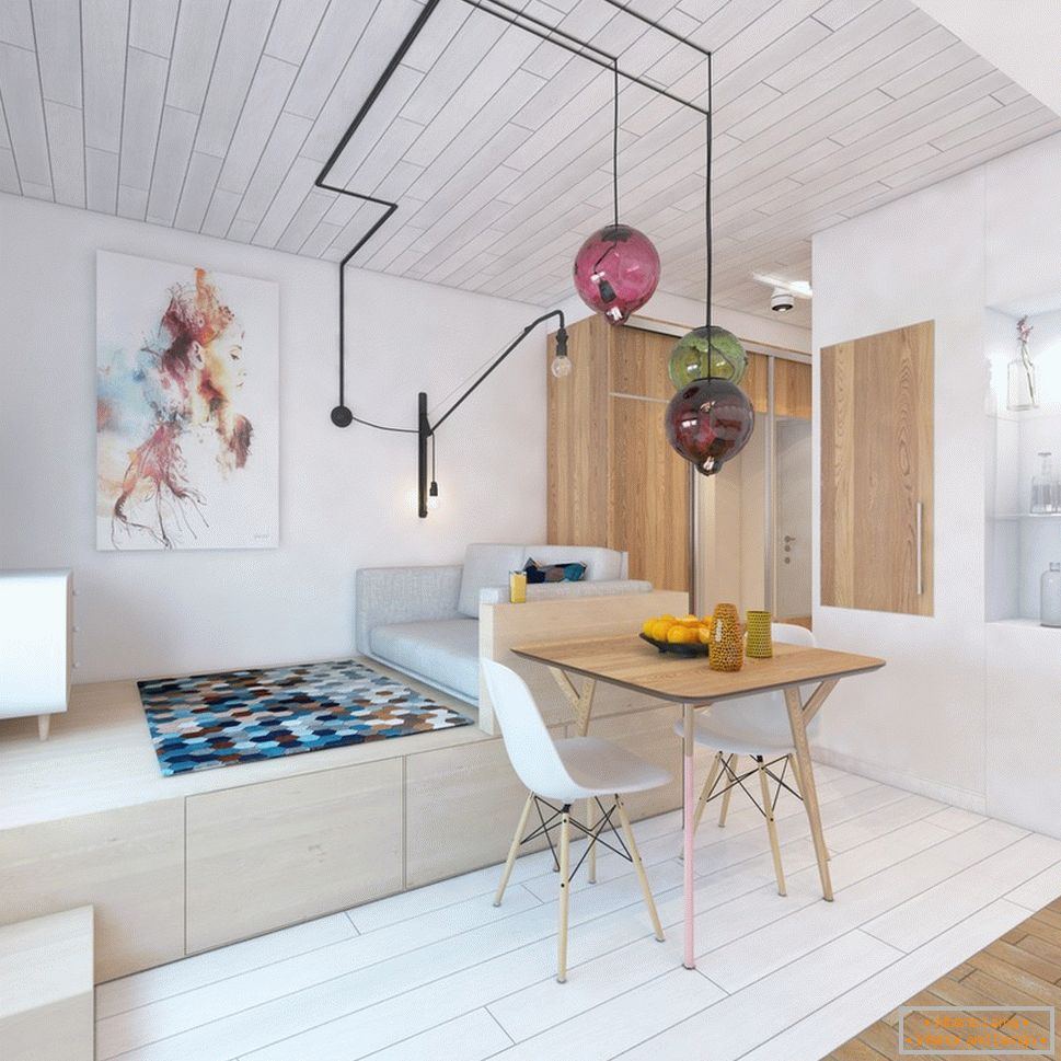 Интериорен дизайн на малък апартамент с ярки акценти - фото 2