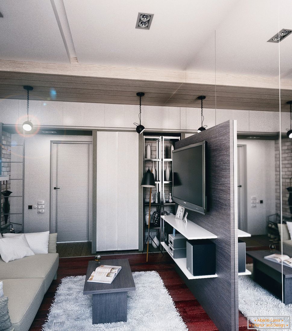 Интериорен дизайн на малък апартамент в таванското помещение - фото 3