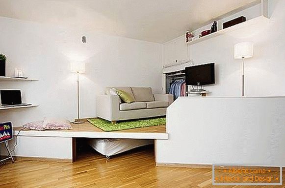 интериорен дизайн на малък едностаен апартамент, снимка 26