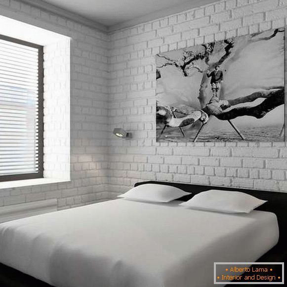 Интериорът на една спалня в дизайна на едностаен апартамент