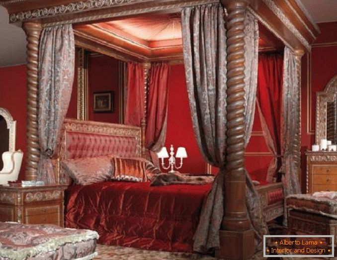 спалня с червен цвят, снимка 5