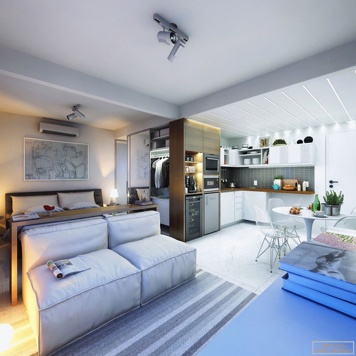 Дизайн на малък апартамент в ярки цветове