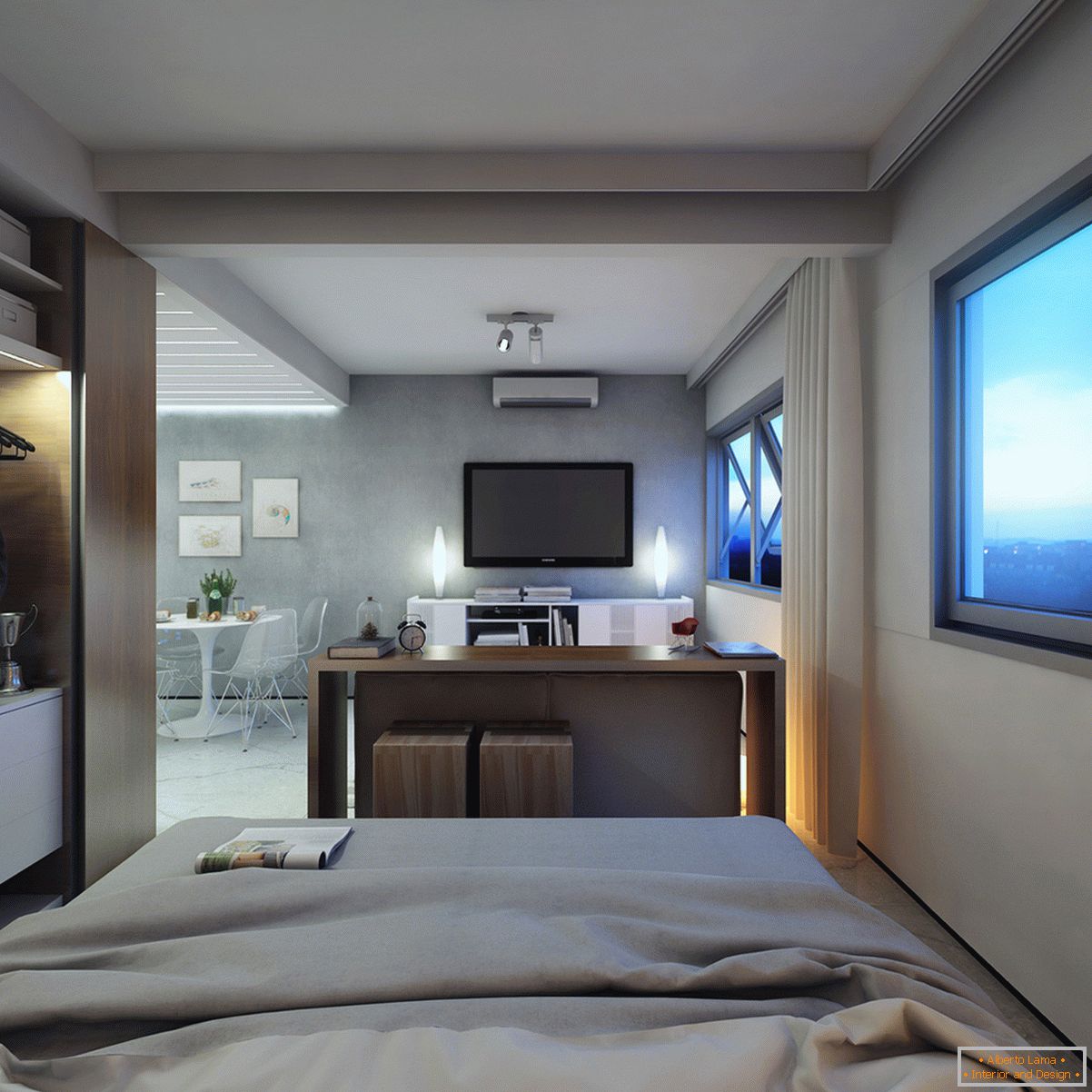 Спалня дизайн в малък апартамент