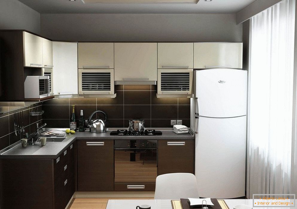 кухненски мебели с вграден хладилник