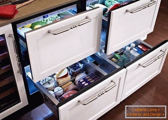 дизайн на малка кухня с хладилник, снимка 35