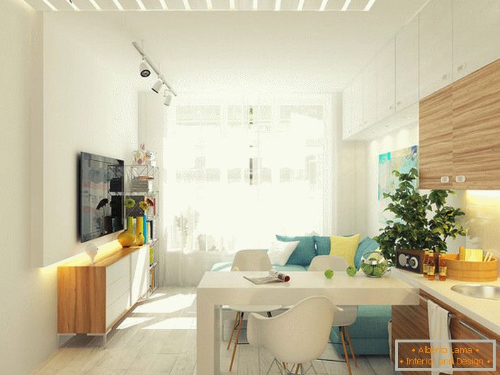 Творчески дизайн на студио за малки апартаменти