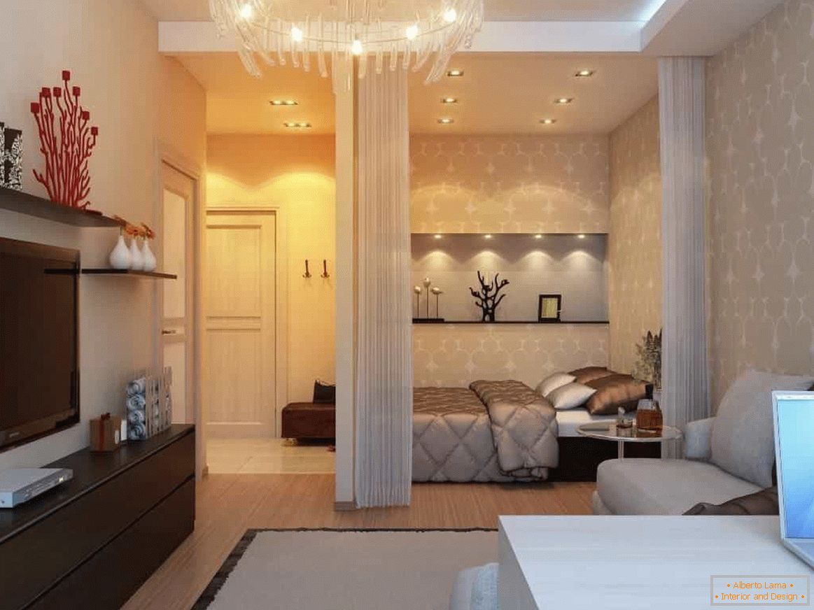 Дизайн на апартамент с една спалня и спалня