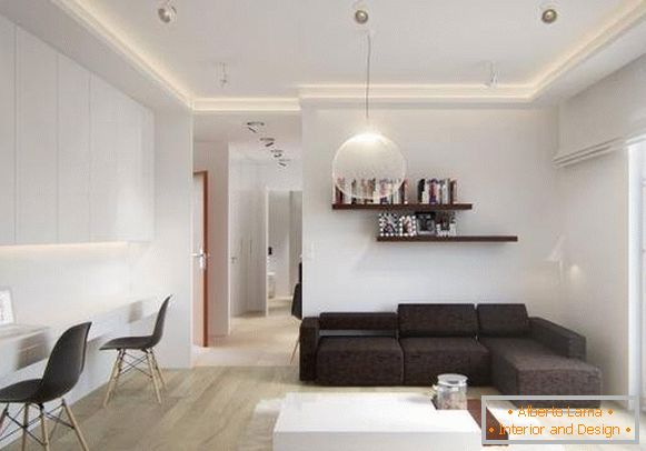 Най-добрите примери за дизайн на едностаен апартамент от 40 кв. М за 2016 година
