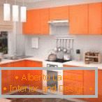 Проста кухня в оранжев цвят