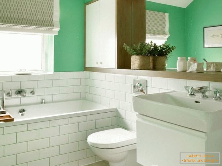 Бяла-зелена комбинирана баня