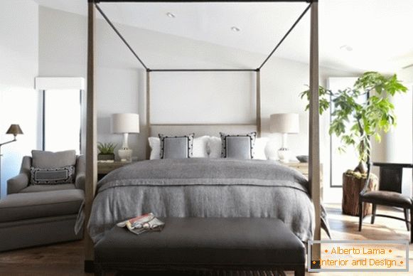 Опростен дизайн на спалнята в еко-стил