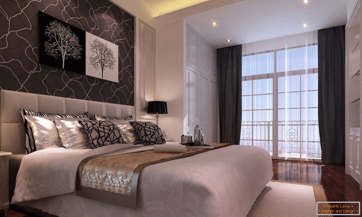 Черно-бял дизайн на спалнята