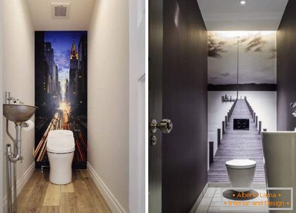 Красива тоалетна интериор - снимка с тапети в стаята