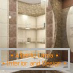 Дизайн на тясна баня с голямо огледало