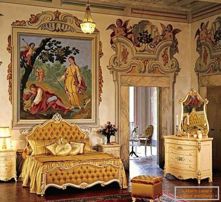 Една наистина кралска спалня в селска къща.
