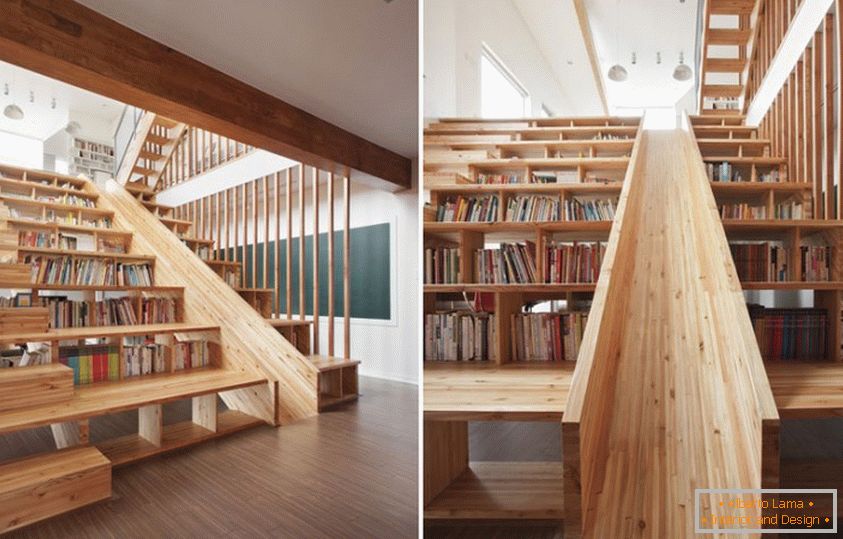 Необичайна стълбищна библиотека