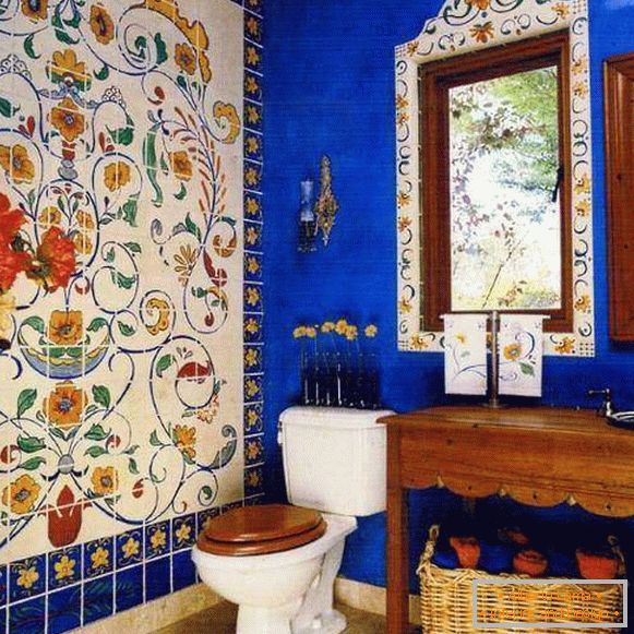 Интериорен дизайн в етнически стил - баня с фотография