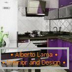 L-образна лилава кухня