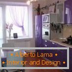 Лилав цвят в дизайна на съвременната кухня