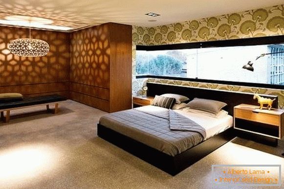 Голяма гардеробна в спалнята - фото дизайн