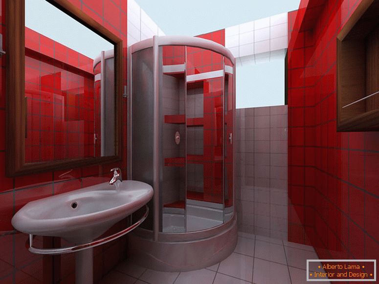 Червени стени в банята