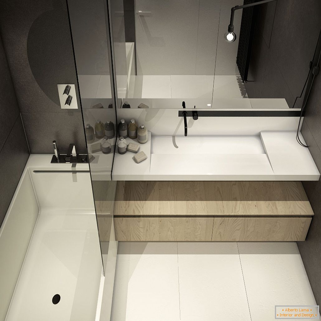 Дизайн на банята за малък апартамент в таванско помещение - фото 2