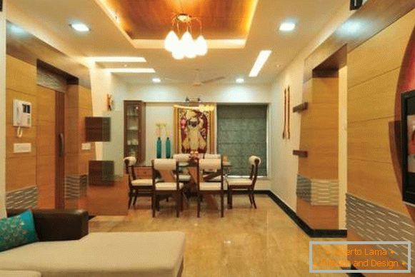 Интериор на апартамент в модерен индийски стил - снимка