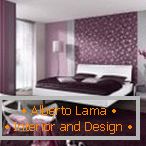 Пурпурен цвят за дизайна на спалнята