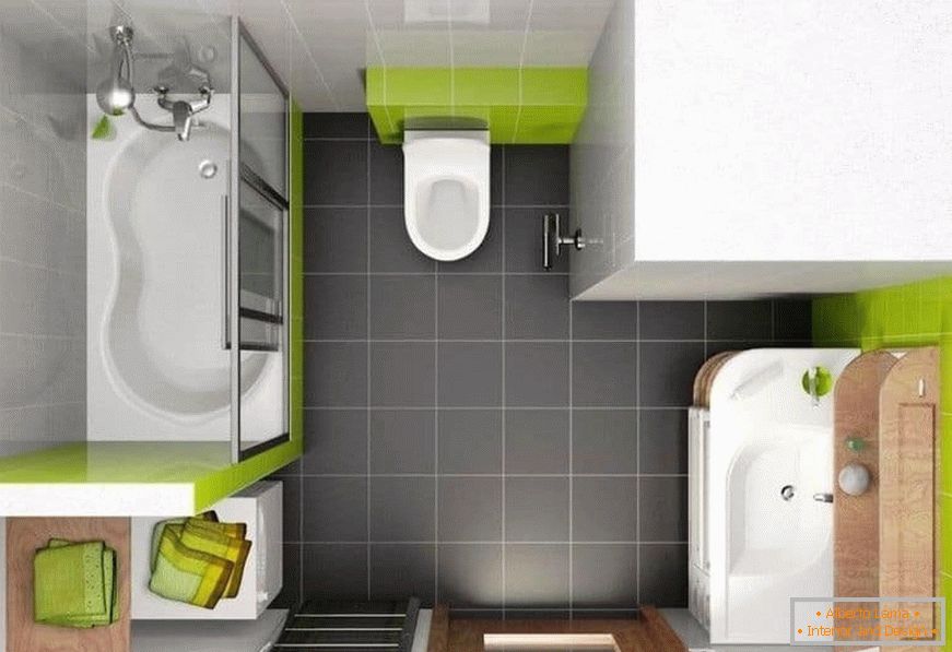 Баня с дизайнерски дизайн, комбинирана с тоалетна