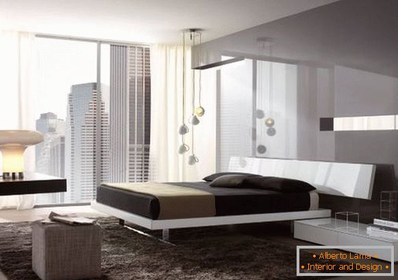 Високотехнологичен стил в дизайна на спалните