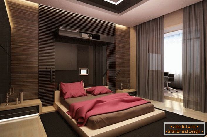 Просторна спалня в стила на минимализма. Решително решение за дизайн.