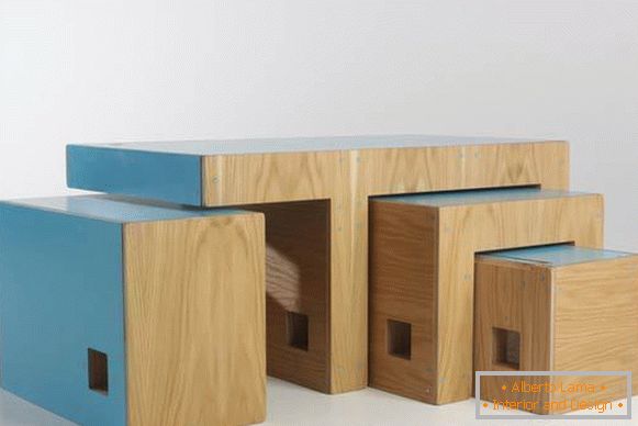 Сгъваем комплект дървени мебели