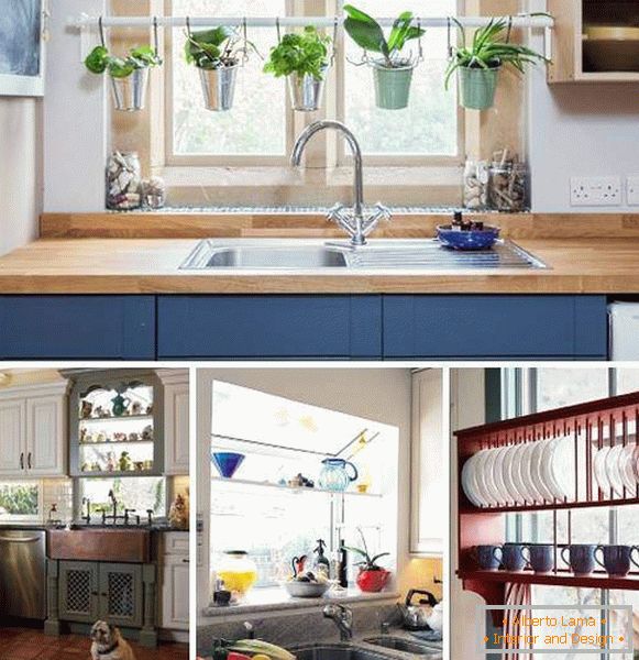 Как да украсите прозорец в кухнята - идеите на рафтовете със собствените си ръце