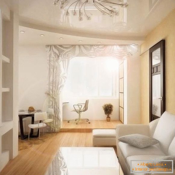 Дизайн на апартамент с една спалня с балкон