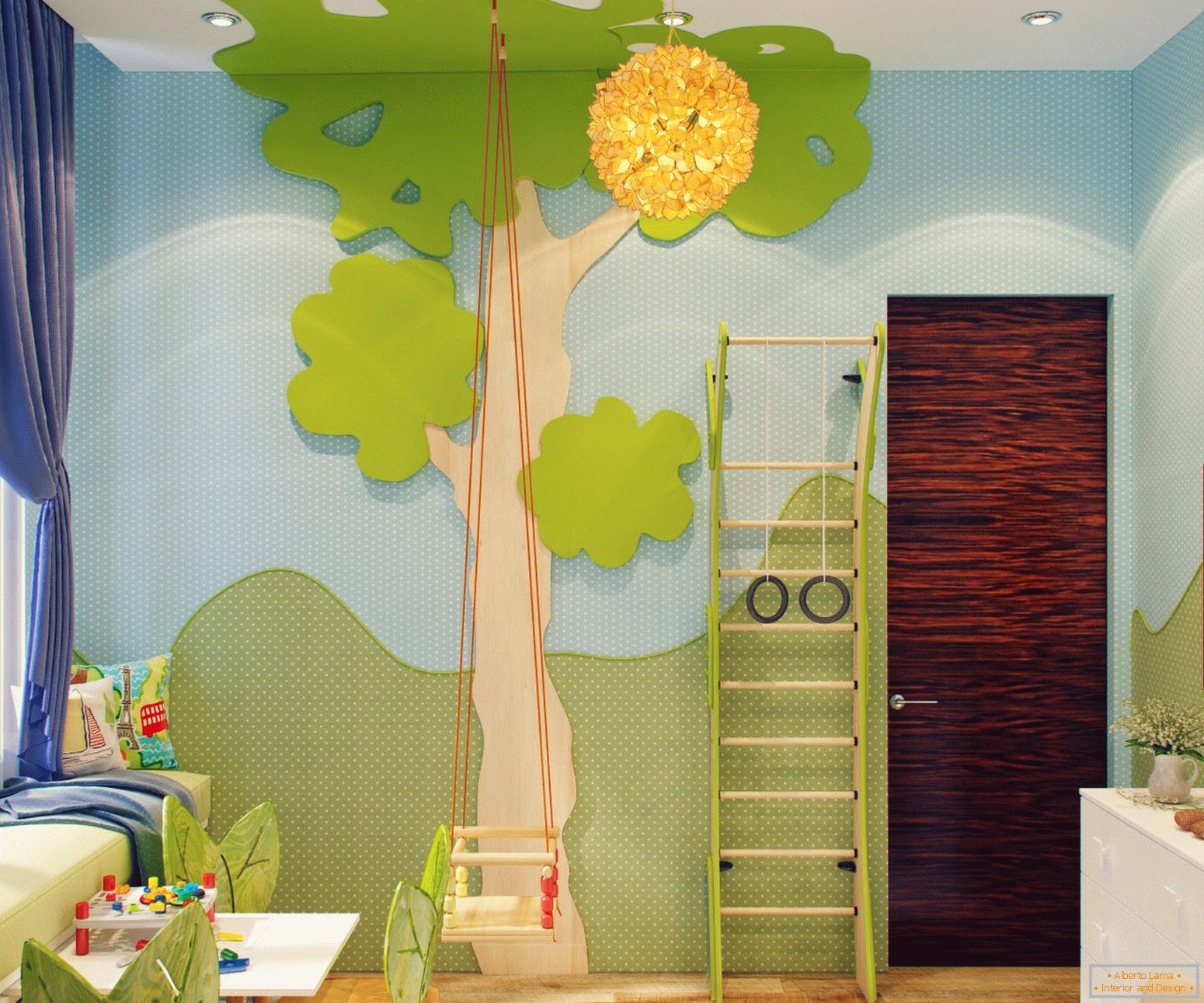 Красив дизайн на малка детска стая