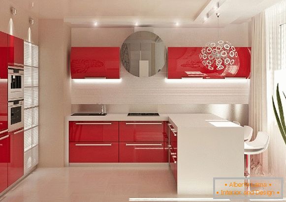 встроенная кухненски мебели яркого цвета