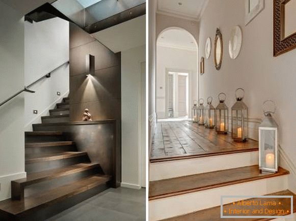 Осветление на стълбите в къщата - идеи за фото дизайн