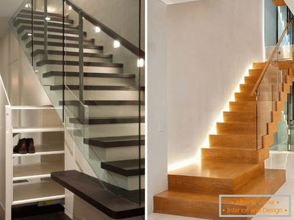 Най-добрите идеи за осветление на стълби в частна къща на втория етаж
