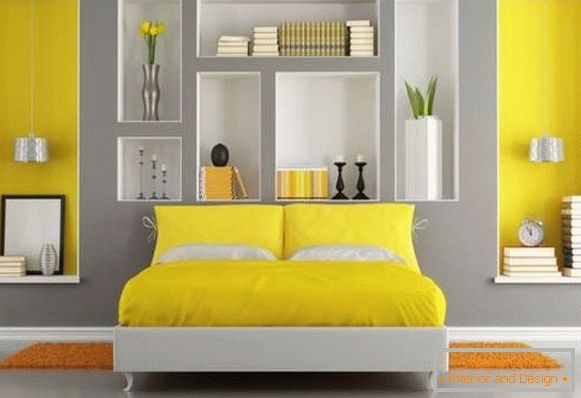 Дизайн на спалнята с ниши