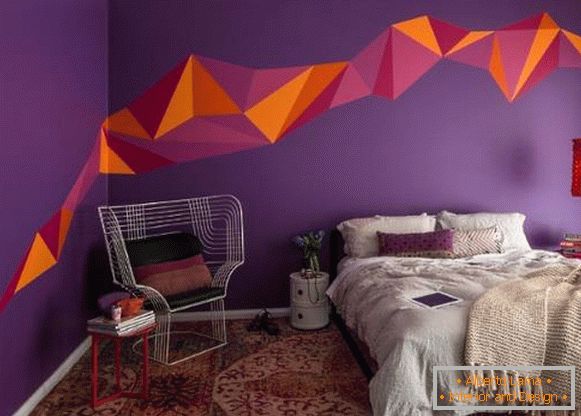 Идеи за боядисване на стени в апартамент в лилаво