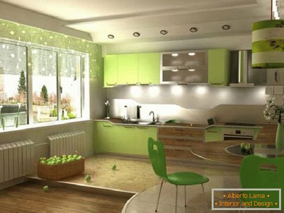 кухненски дизайн хол, корица и мебели снимка 12