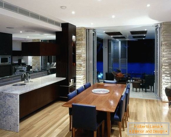 кухненски дизайн на хол в частна къща, снимка 31