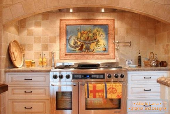 Декориране на кухнята с плочки в стила на Прованс