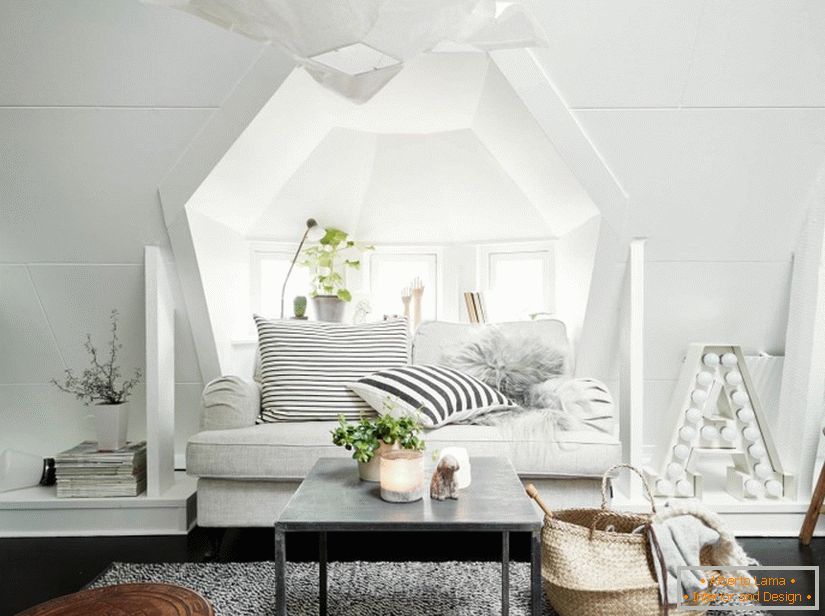 Интериорен дизайн над къщата за нощувки в Швеция