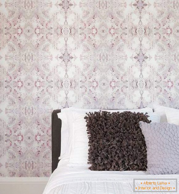 Творчески розов тапет в спалнята снимка 2015