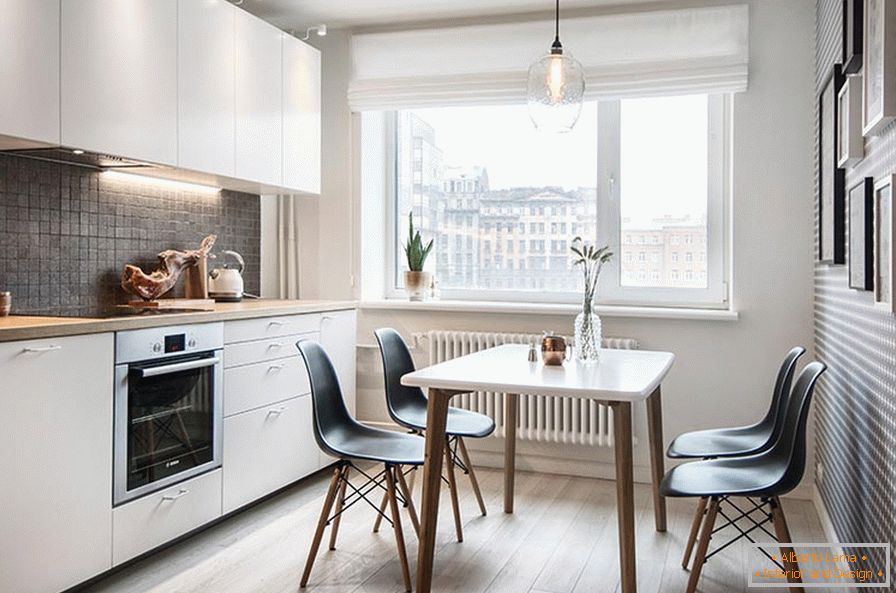 Малък апартамент в скандинавски стил в Русия - кухня